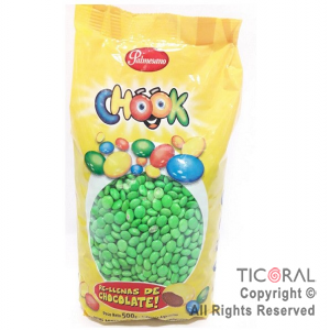 MINI LENTEJAS DE CHOCOLATE CHOOK VERDE x 500 GR